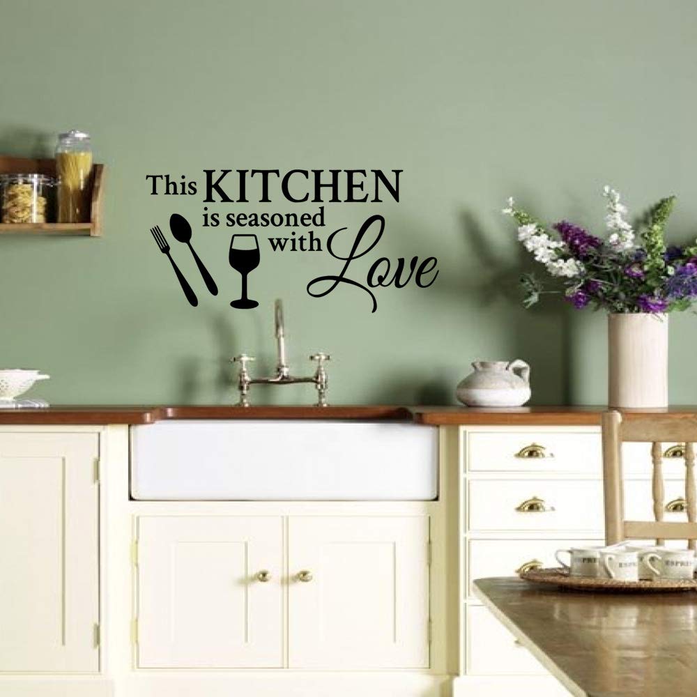 Love-Themed Vinyl Wall Decal for Kitchen Decor - Perfect for Home, Dorm & Office - Easy Peel & Stick Art Letters for DIY Wall Art