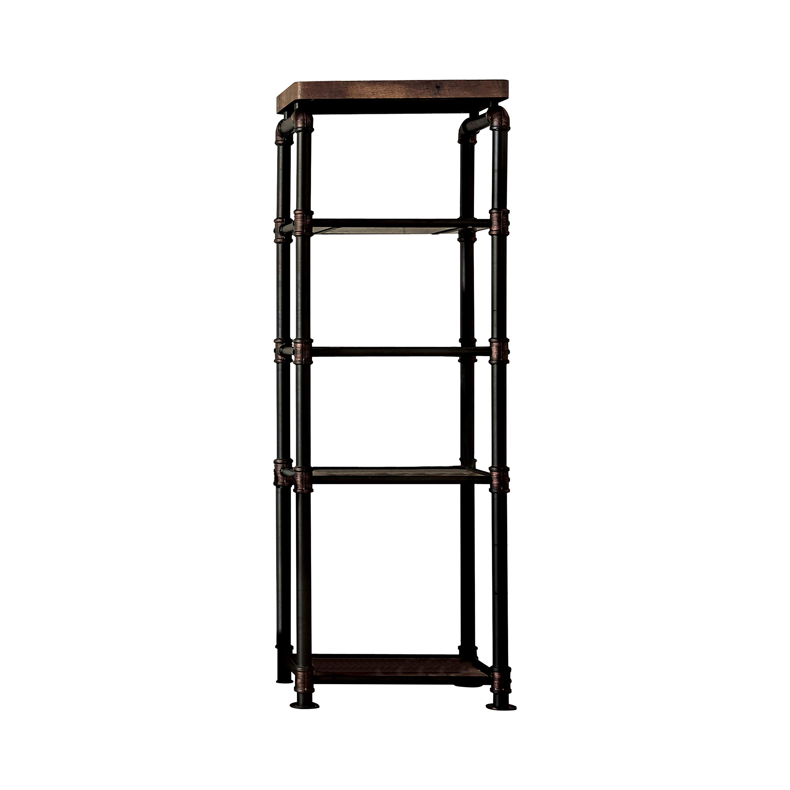24/7 Shop at Home Guillaume Industrial Pier Cabinet - Antique Black & Natural Tone Wood Bathroom Storage for Towels & Toiletries | Perfect for Farmhouse, Vintage & Modern Home Decor