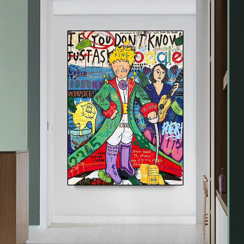 The Little Prince Canvas Wall Art - Classic Book Inspired Home Decor for Bedroom, Living Room & Office - Perfect Gift for Book Lovers & Literary Fans