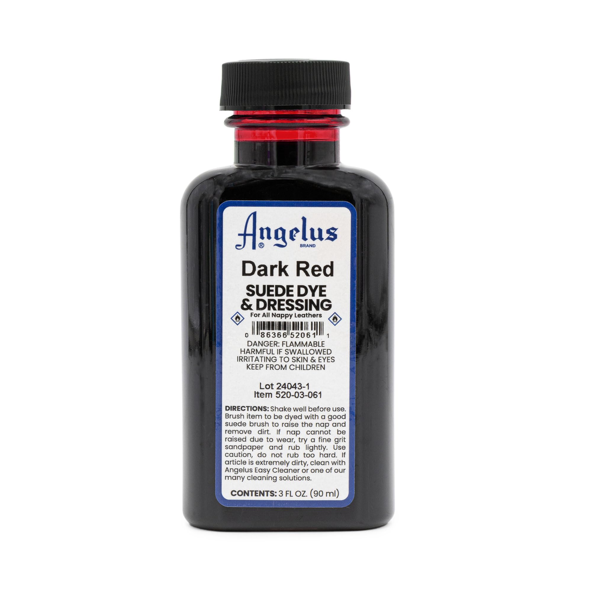 Angelus Suede Dye - 3 oz Dark Red Leather Shoe & Handbag Dye - Perfect for Sneakers, Boots, Purses & Accessories Restoration