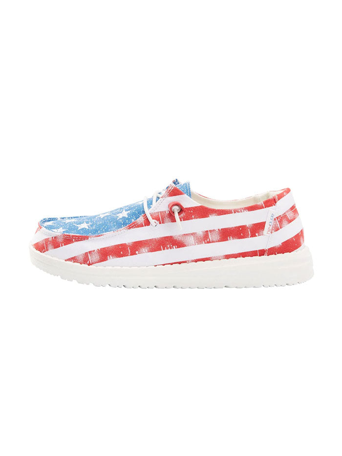 Hey Dude Women's Wendy Star Spangled Comfortable Slip-On Shoes Size 10 - Perfect for Casual Wear, Walking & Travel