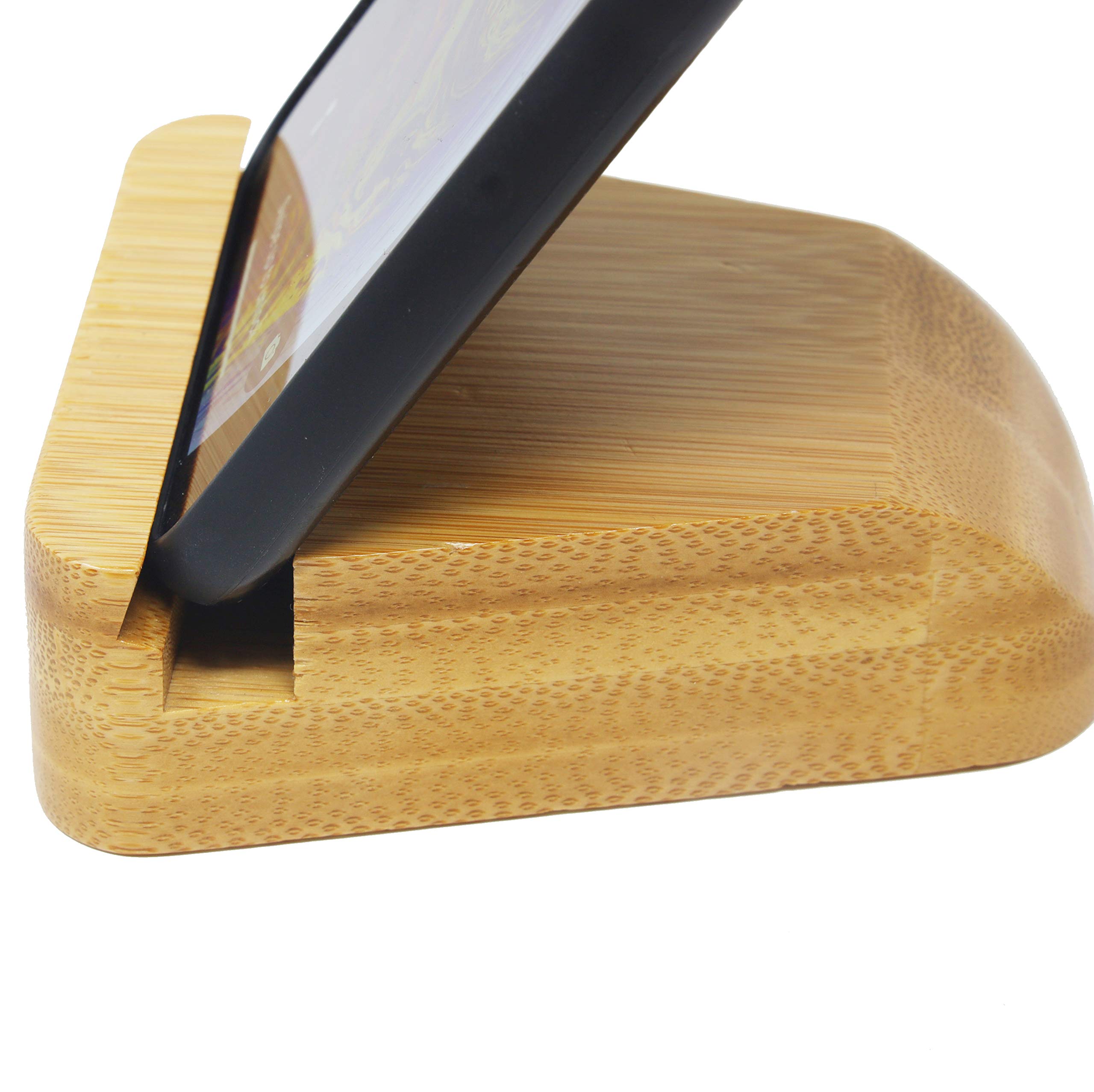Premium Bamboo Phone Stand - Adjustable Desktop Cell Phone Holder for iPhone, Samsung, Tablets | Perfect for Home, Office, Video Calls & Hands-Free Viewing