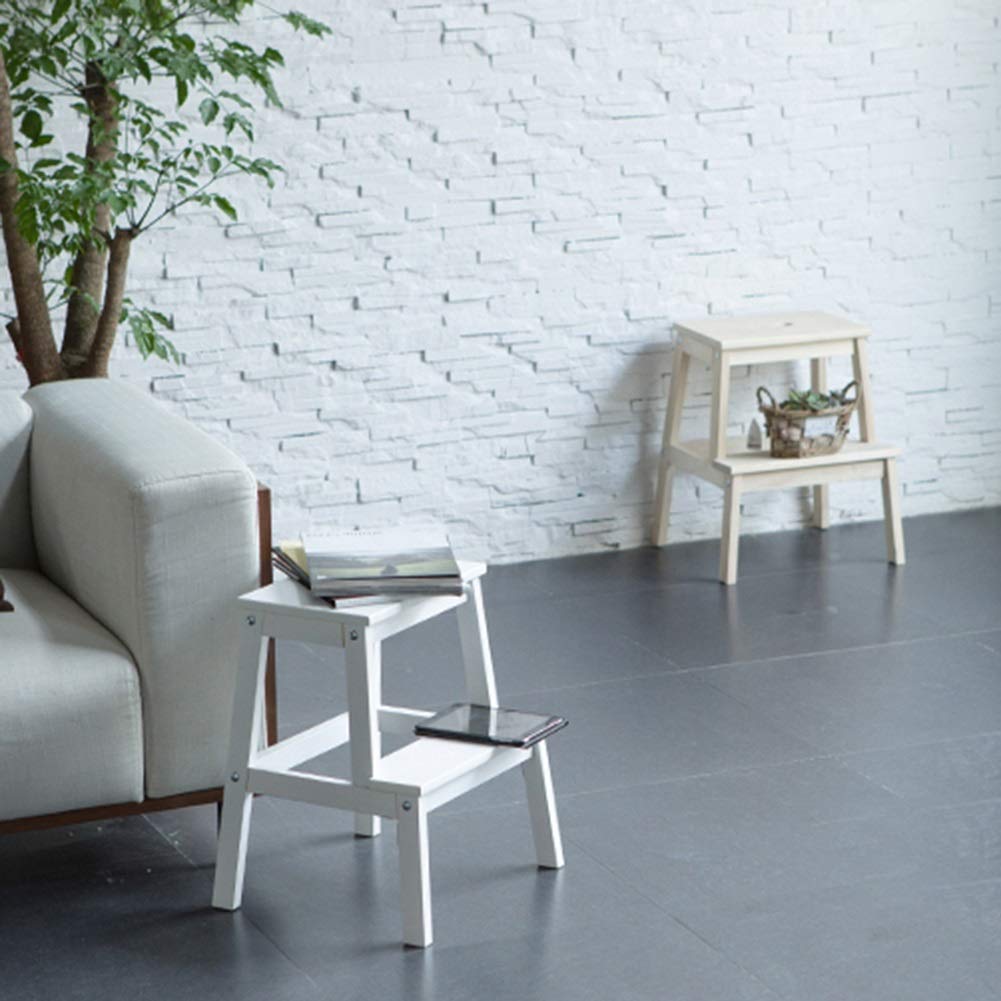 Solid Wood Step Stool for Home - Dual Purpose Indoor Ladder & Shoe Stool - Wooden Step Chair with Non-Slip Feet | Perfect for Kitchen, Bathroom, Kids Room & Reaching High Shelves