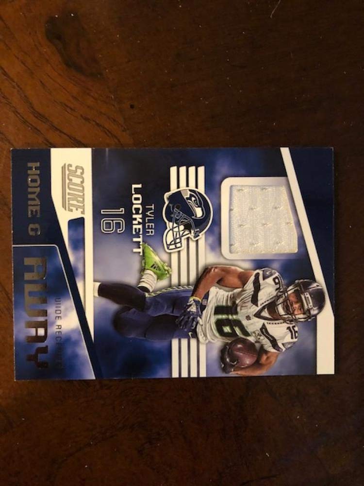2019 Panini NFL Score Football Trading Card - Tyler Lockett Seattle Seahawks Home & Away Jersey Swatch A-10 | Official Collectible Memorabilia for Fans & Card Collectors | Perfect for Sports Memorabilia Displays, Fan Collections, and Investment Pieces