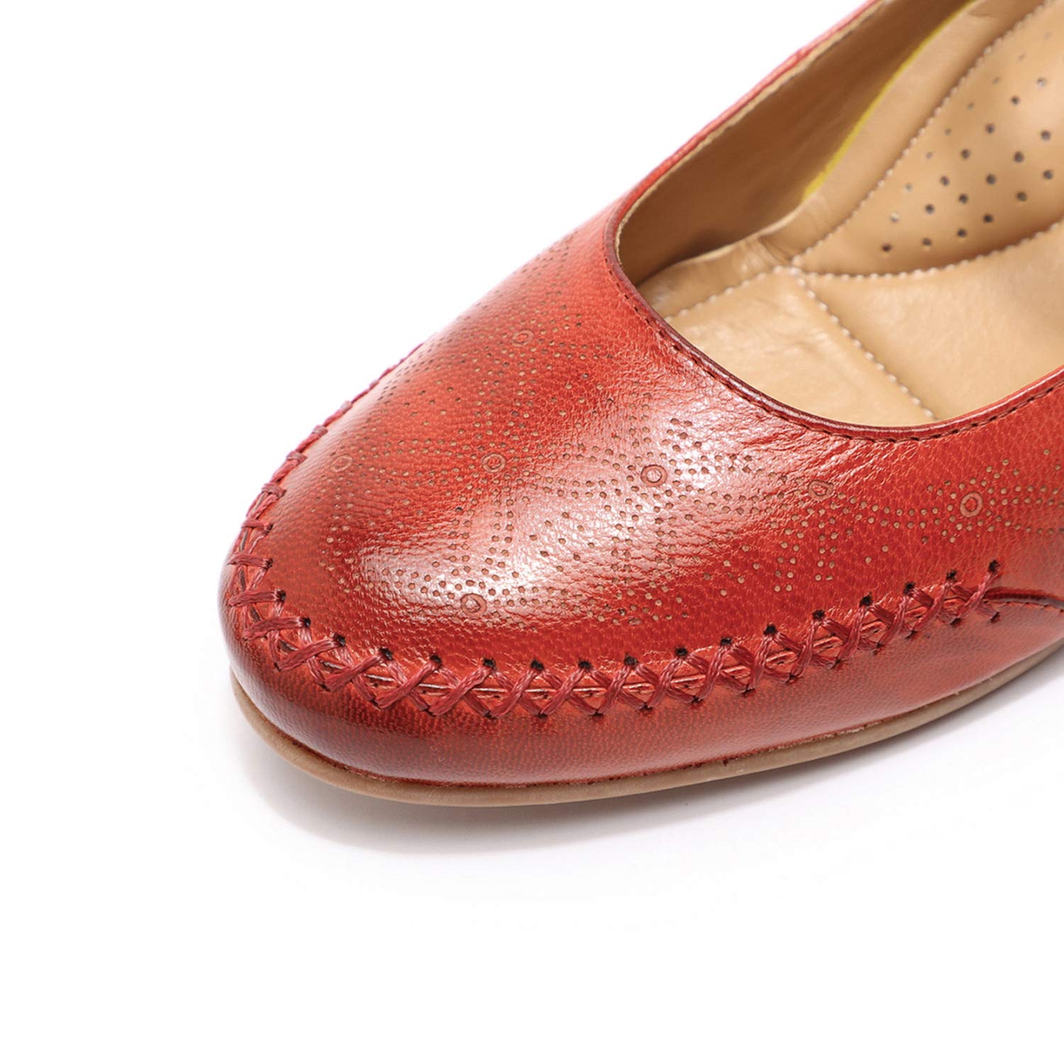 Women's Leather Mary Jane Wedge Pumps - Closed Toe Mid Heel Dress Shoes for Ladies | Comfortable & Stylish for Work, Parties & Weddings