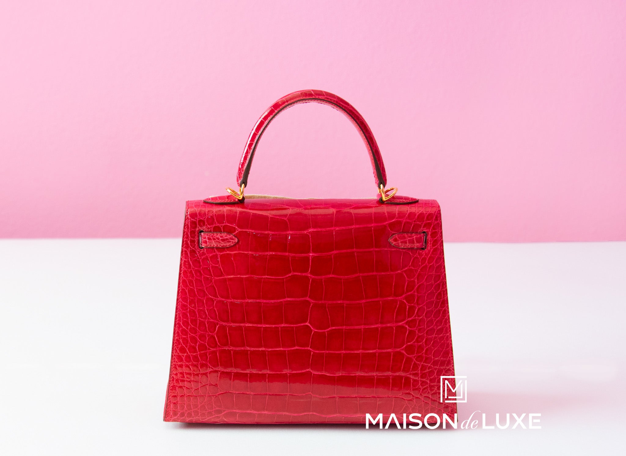 Authentic Hermès Braise Alligator Sellier Kelly 25 Handbag - Luxury Crocodile Leather Shoulder Bag for Women | Perfect for Evening Events, Weddings & Special Occasions