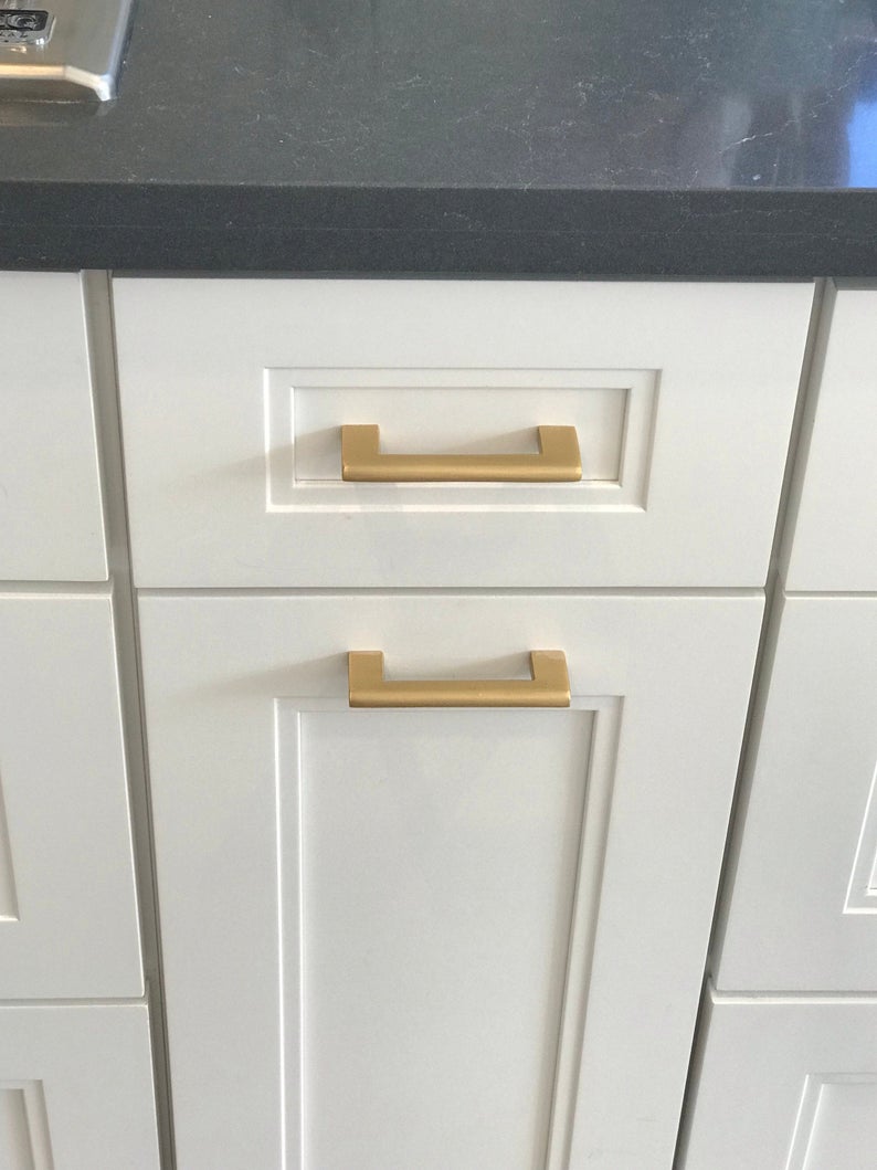 Luxury Satin Brass Drawer Pulls & Cabinet Knobs - Elegant Hardware for Kitchen, Bathroom & Furniture Upgrade | Home Decor & DIY Renovation