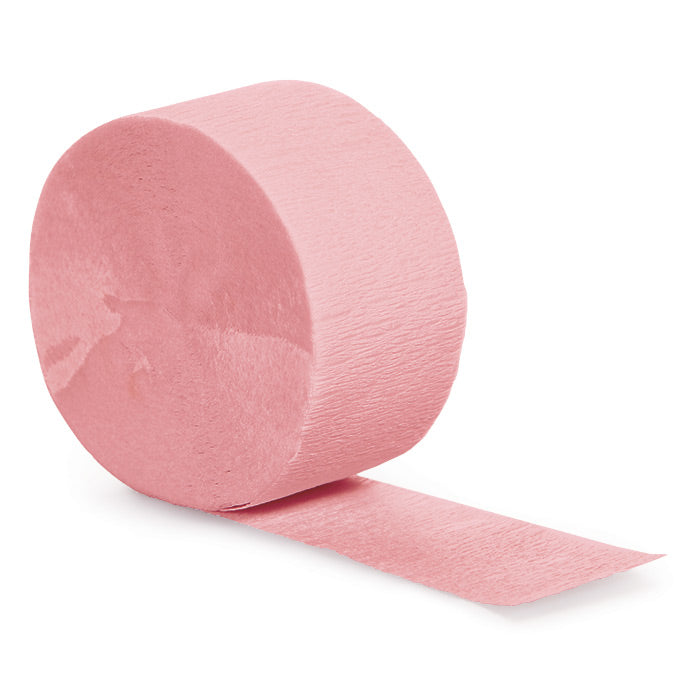 12-Piece Bulk Classic Pink Crepe Streamer Roll - 81 Feet Long for Party Decorations, Birthday Celebrations & Event Backdrops