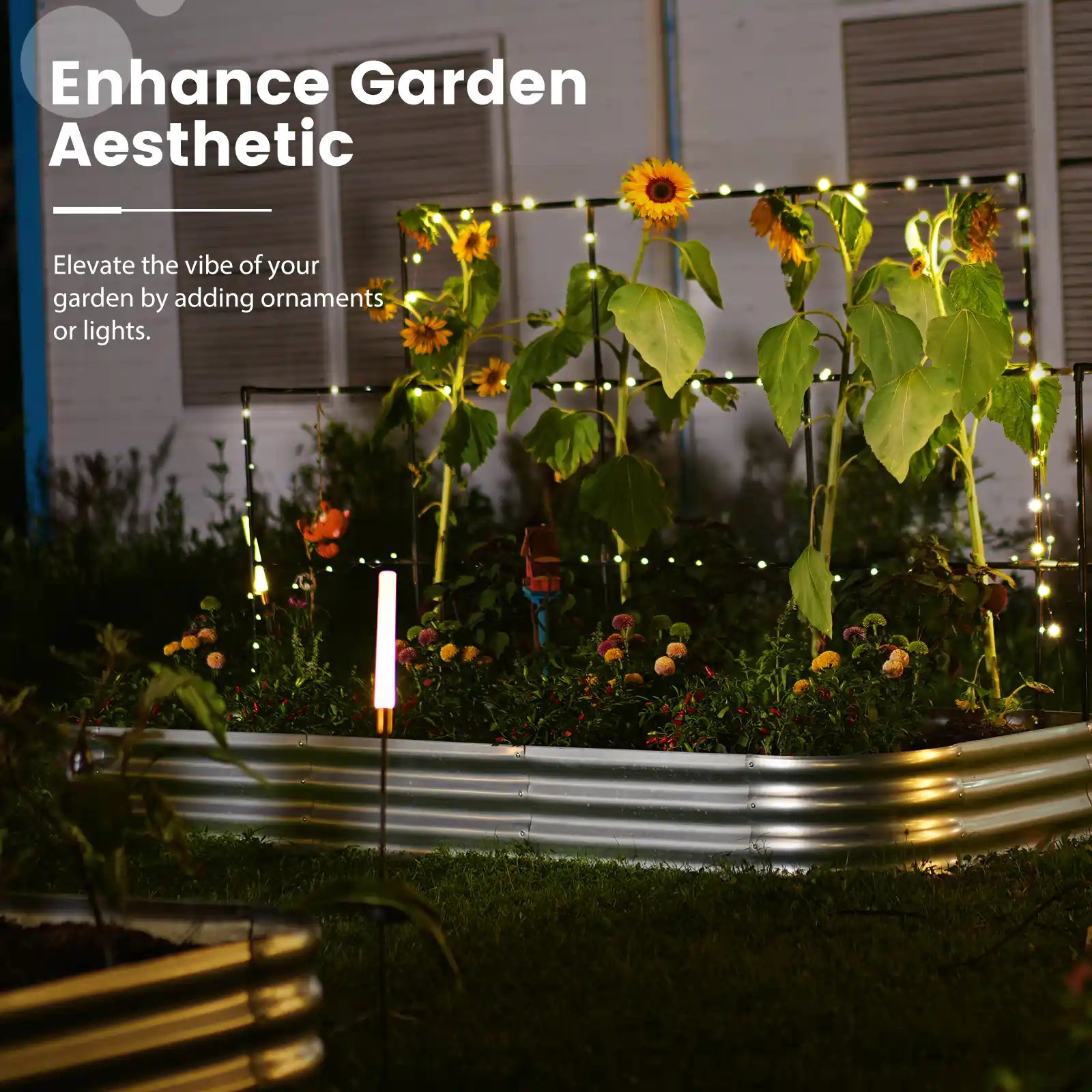 Elevated Raised Garden Bed with Wall Trellis - Perfect for Small Spaces, Urban Gardening & Vertical Planting - Ideal for Vegetables, Flowers & Herbs in Backyards, Patios & Balconies