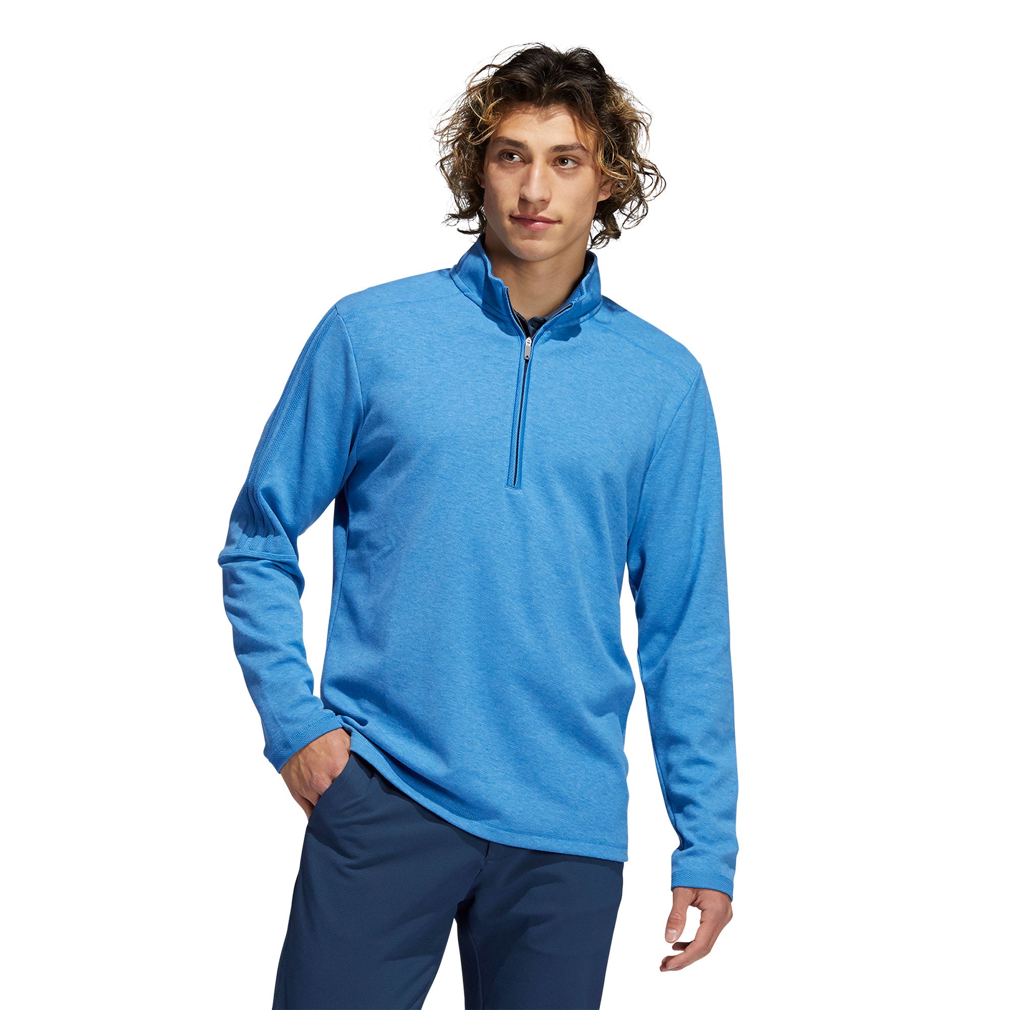 Adidas Men's Three Stripes Golf 1/4 Zip Pullover - Lightweight Performance Shirt for Golfing & Casual Wear
