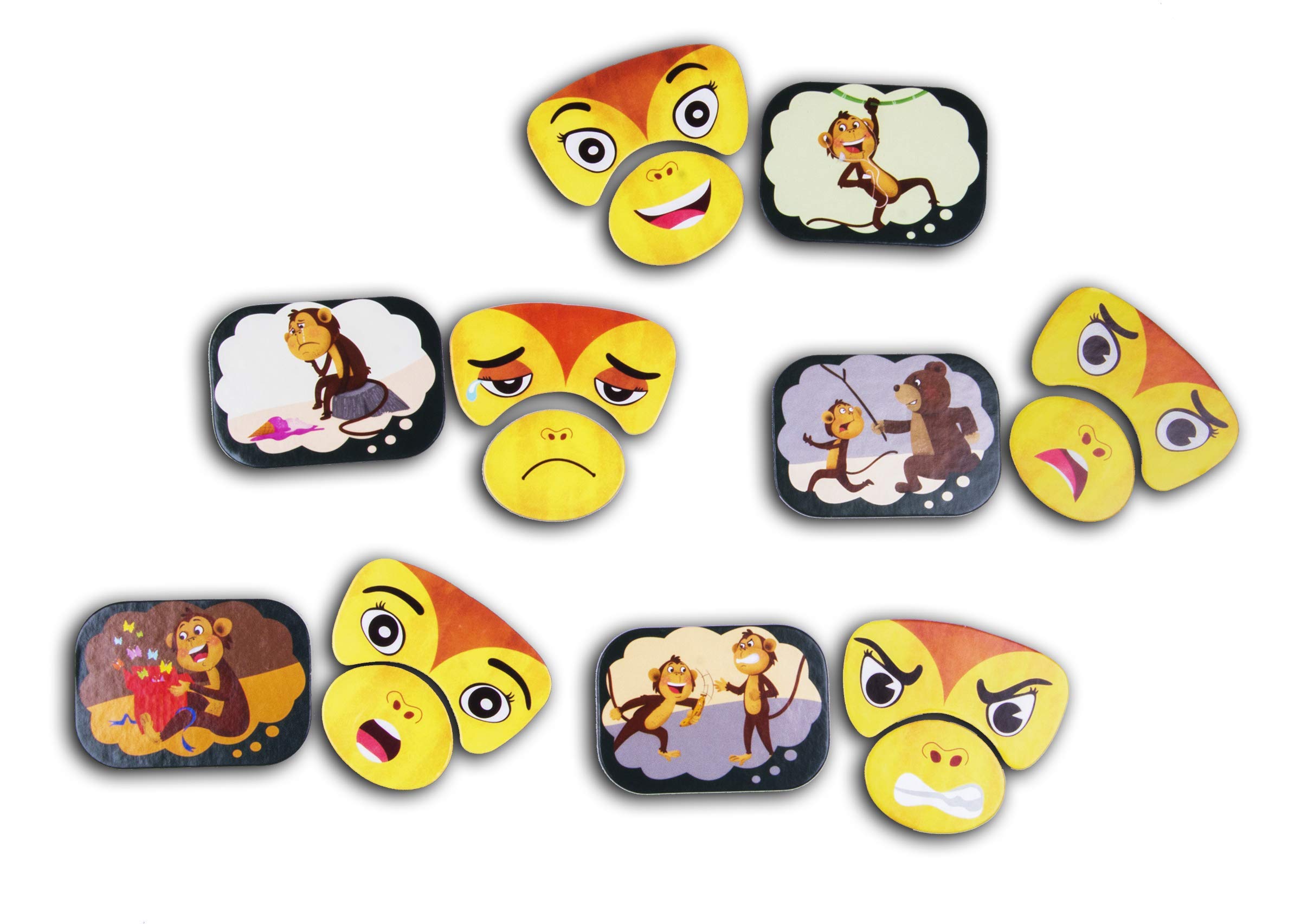 Chalk and Chuckles CC-001 Monkey Expressions Board Game - Fun Family Game for Kids & Adults, Educational Emotional Learning Toy for Preschool & Classroom Use