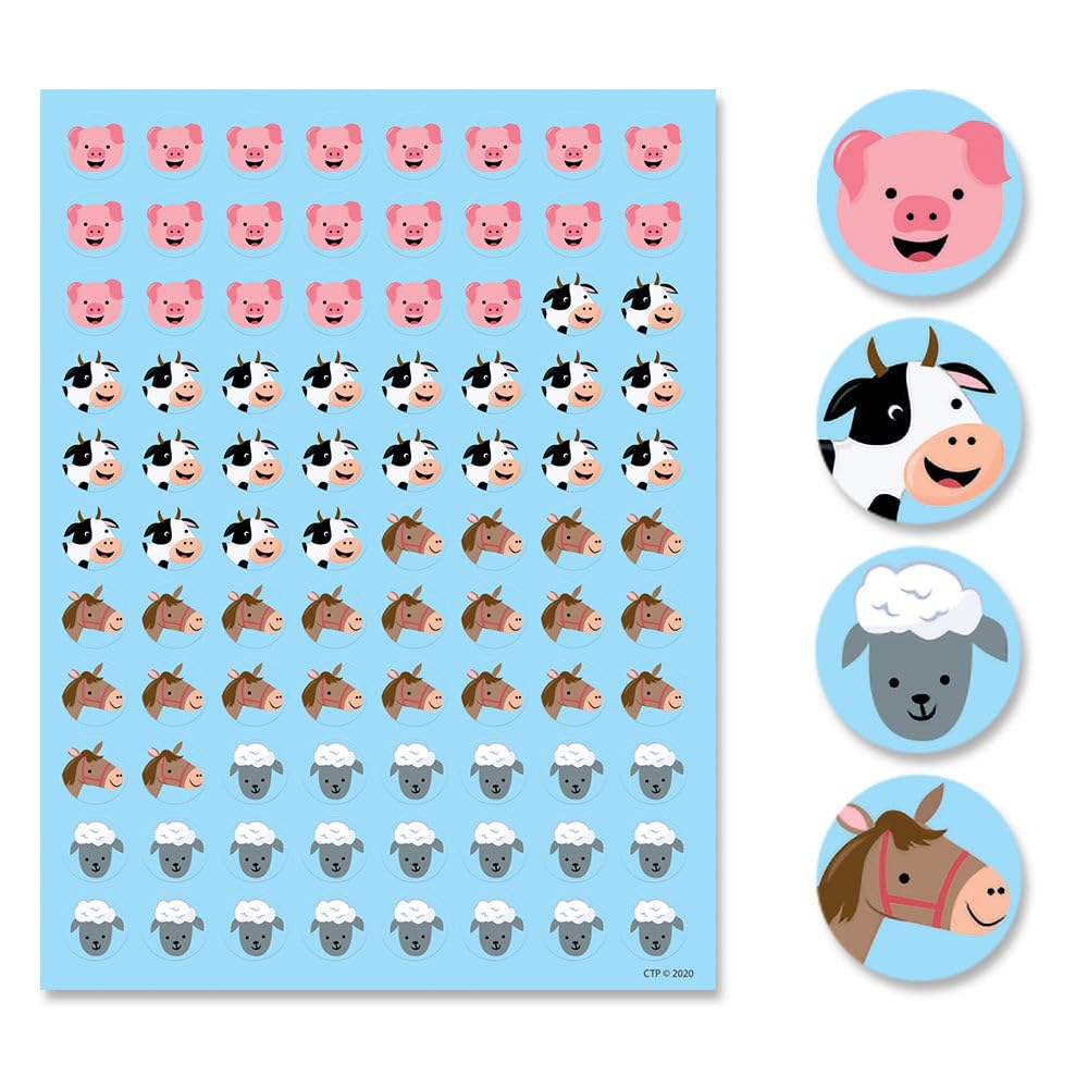 Creative Teaching Press Farm Friends Hot Spots Stickers (10213) - Fun Classroom Rewards & Kids' Activity Stickers for Teachers, Parents & Homeschooling
