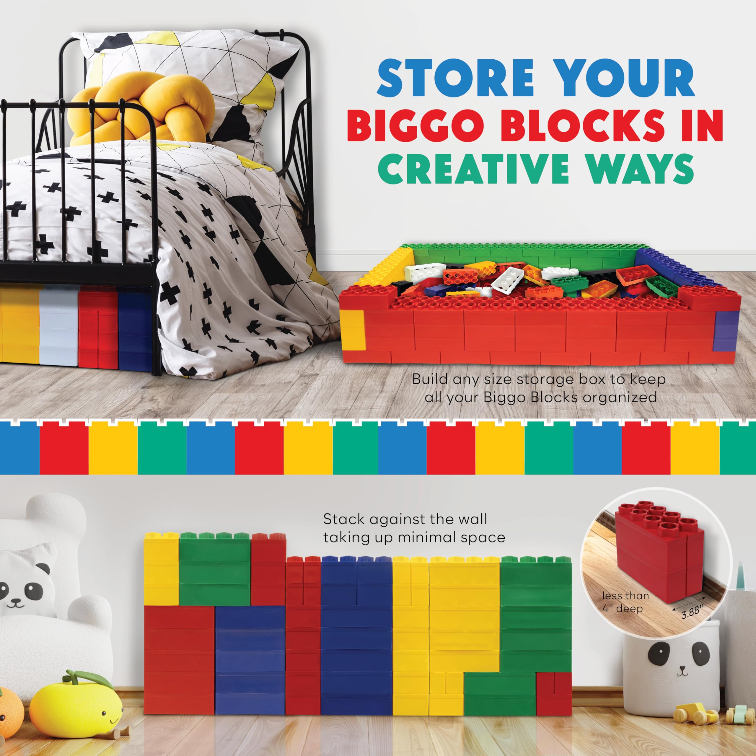 Jumbo Building Blocks for Kids Ages 4-8 - 96 Piece Large Construction Blocks Set for Indoor & Outdoor Play - STEM Learning Toys for Preschoolers & Toddlers - Perfect for Creative Play, Classroom Activities & Birthday Gifts