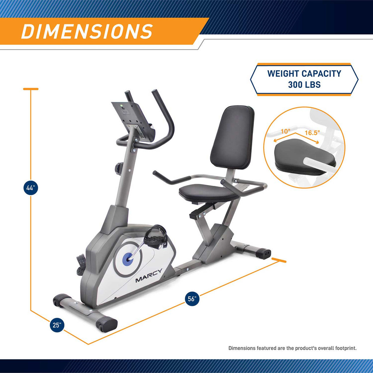 Marcy NS 40502R Recumbent Exercise Bike - Comfortable Home Workout Equipment for Cardio & Strength Training | Perfect for Home Gym, Rehabilitation & Low-Impact Fitness