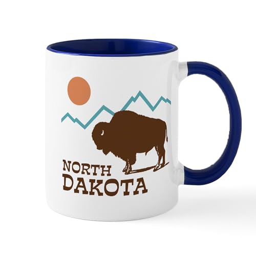 White/Navy Inside - North Dakota Mug