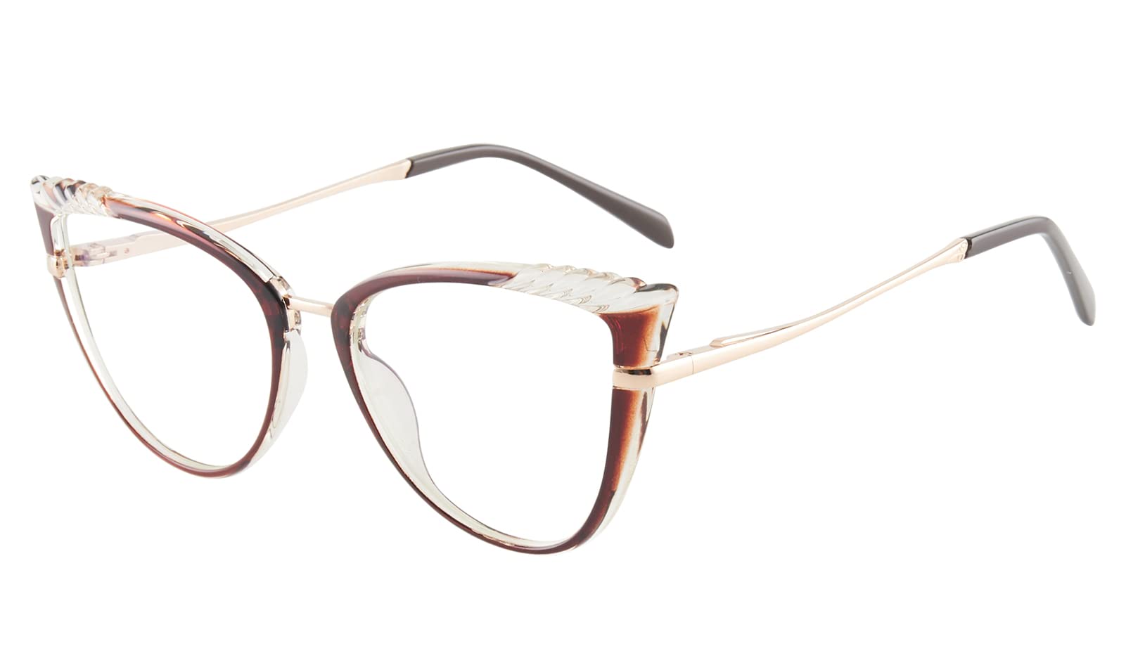 SOOLALA Women's Blue Light Blocking Glasses TR90 Lightweight Spring Hinged Cat Eye Reading Glasses for Computer Work & Reading - Stylish Eye Protection for Office, Home & Digital Screen Use