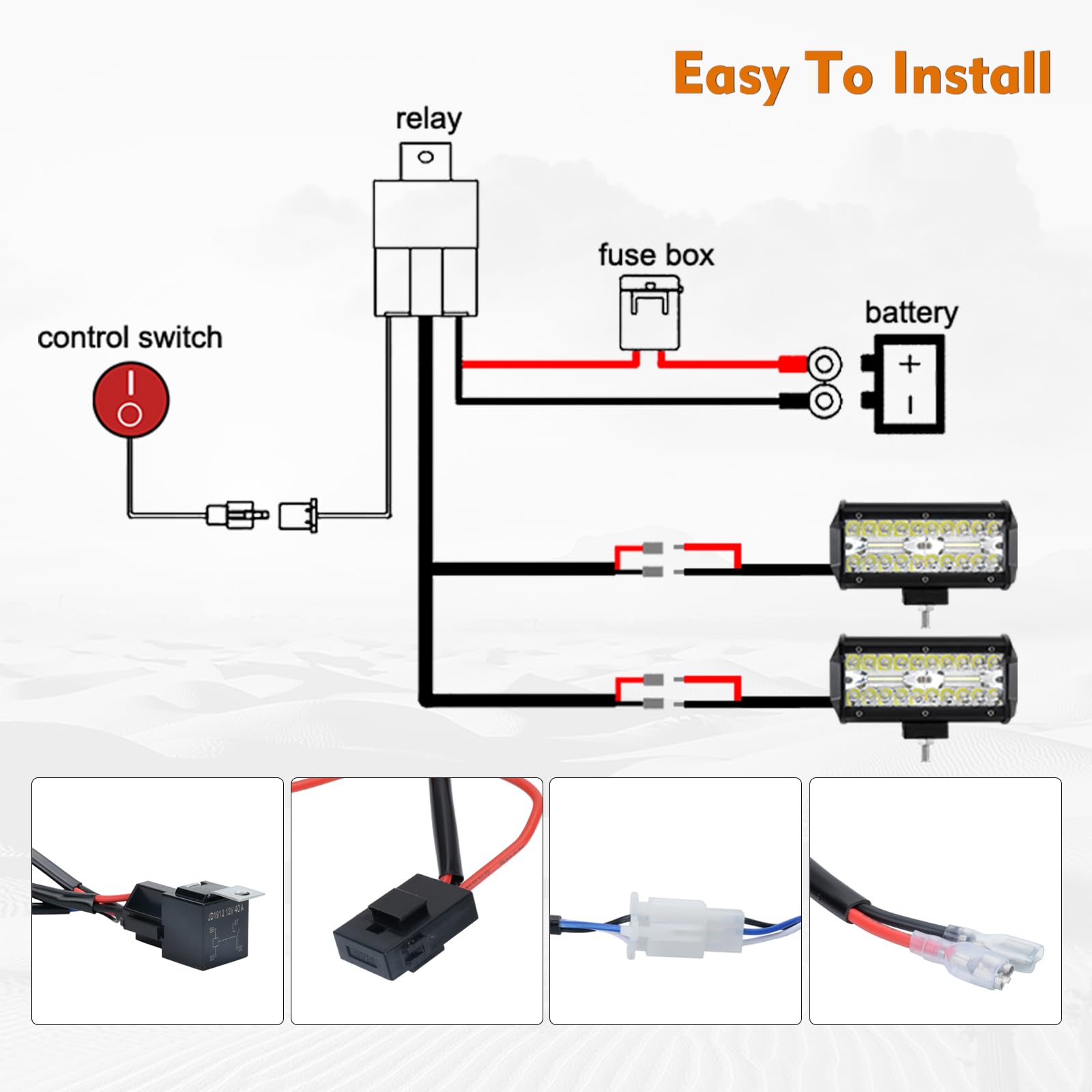 YEEGO DIRECT 7 Inch LED Light Bar - 240W 24000lm Off Road Lights with Wiring Harness (10ft/2 Lead) - Waterproof Spot Flood Combo Beam for Trucks, Pickups, ATV, UTV, SUV, Boats - Perfect for Off-Roading, Camping & Night Driving