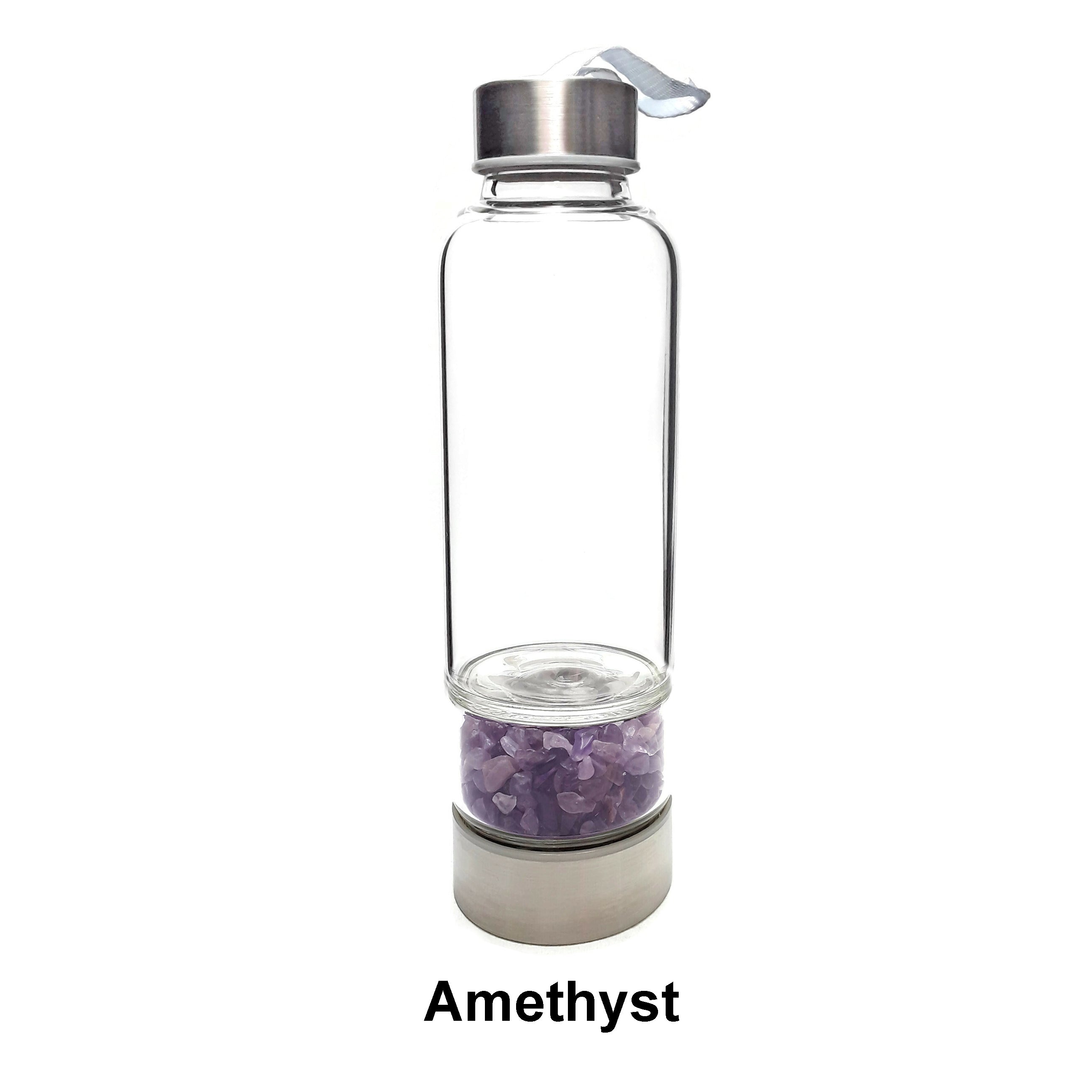 Healing Glass Water Bottle with Crystal Infusion - 9