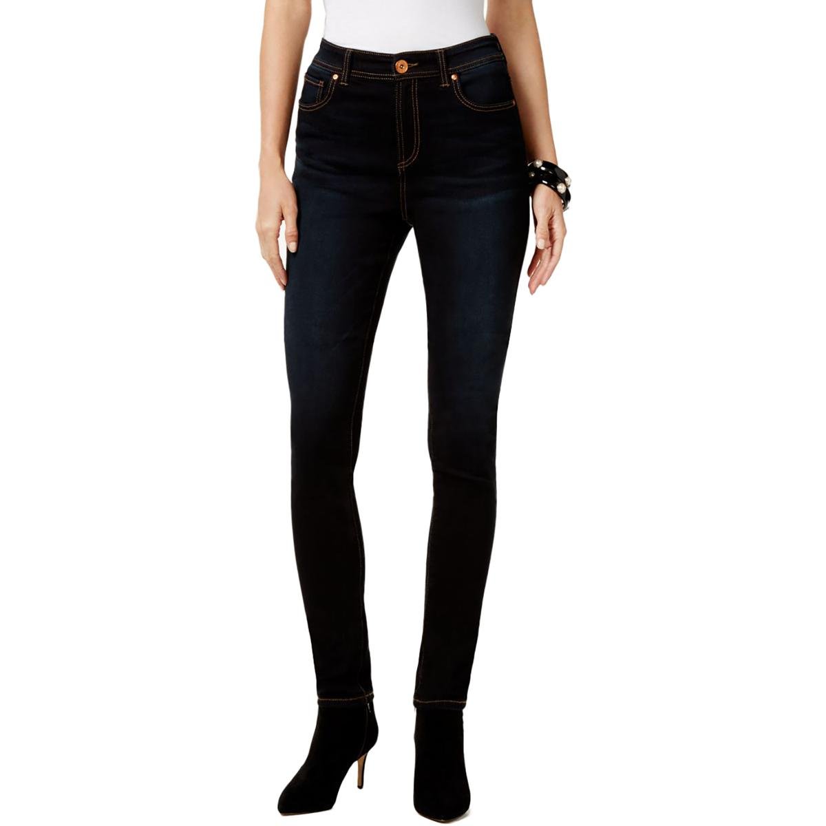 I.N.C. International Concepts Women's Curvy Stinger Wash Skinny Jeans - High Waist Stretch Denim Pants for Casual Wear & Everyday Outfits (Size 2, Dark Wash)