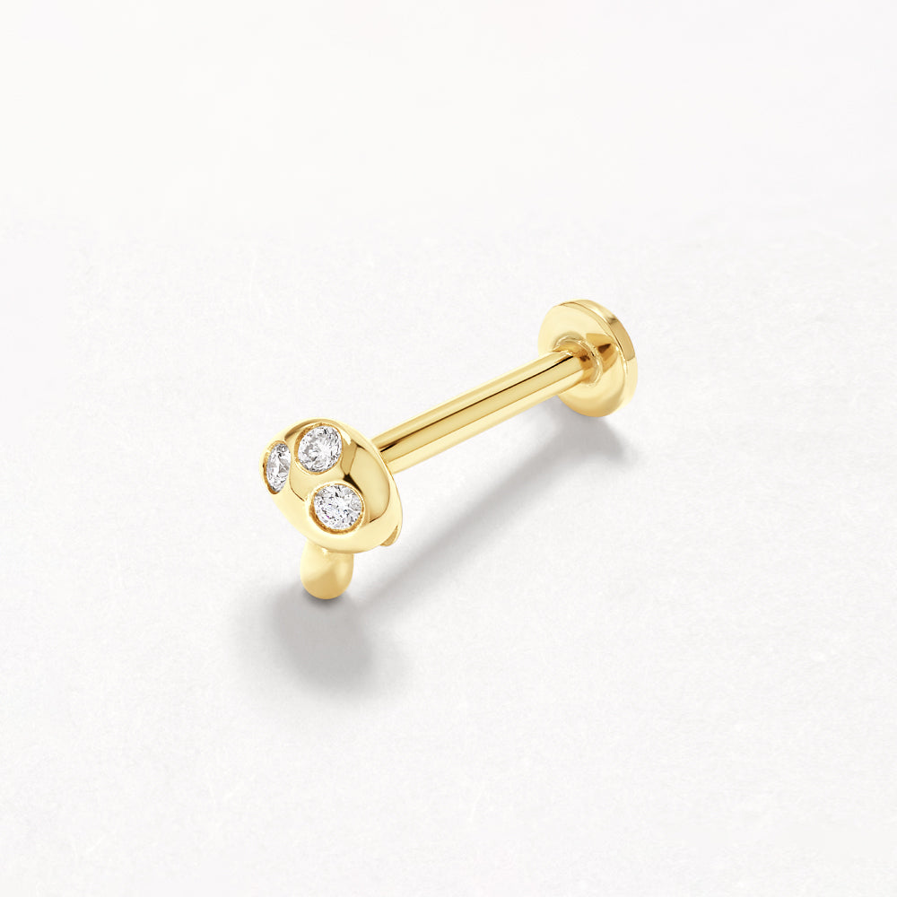 10k Gold Spotted Mushroom Helix Single Stud Earrings - Perfect for Everyday Wear & Unique Gifts