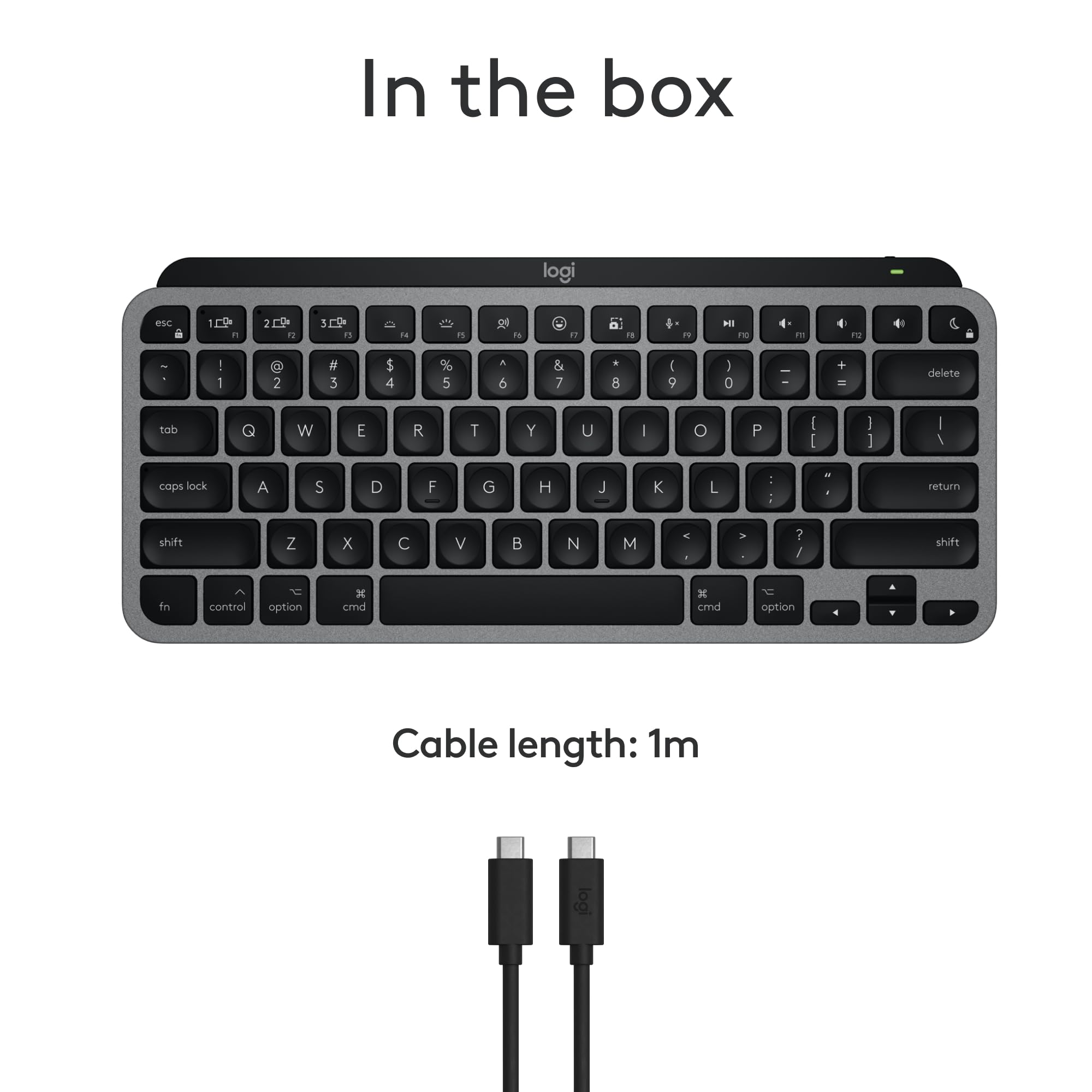 Logitech MX Keys Mini Wireless Keyboard for Mac - Compact Bluetooth Backlit Keyboard with USB-C, Tactile Typing | Compatible with MacBook Pro, Air, iMac, iPad (Space Gray) | Perfect for Home Office, Remote Work & Productivity