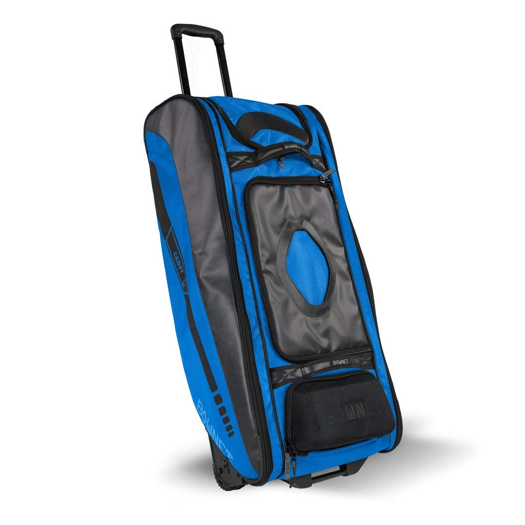 Bownet Cadet and Catcher Baseball Bag with Wheels - 14 Pockets for Softball & Baseball Equipment - Durable Gear Bag for Youth Players & Coaches (Royal Blue, 41x17x10.5 Inches) - Perfect for Practice, Games, and Team Travel - BN-Cadet R