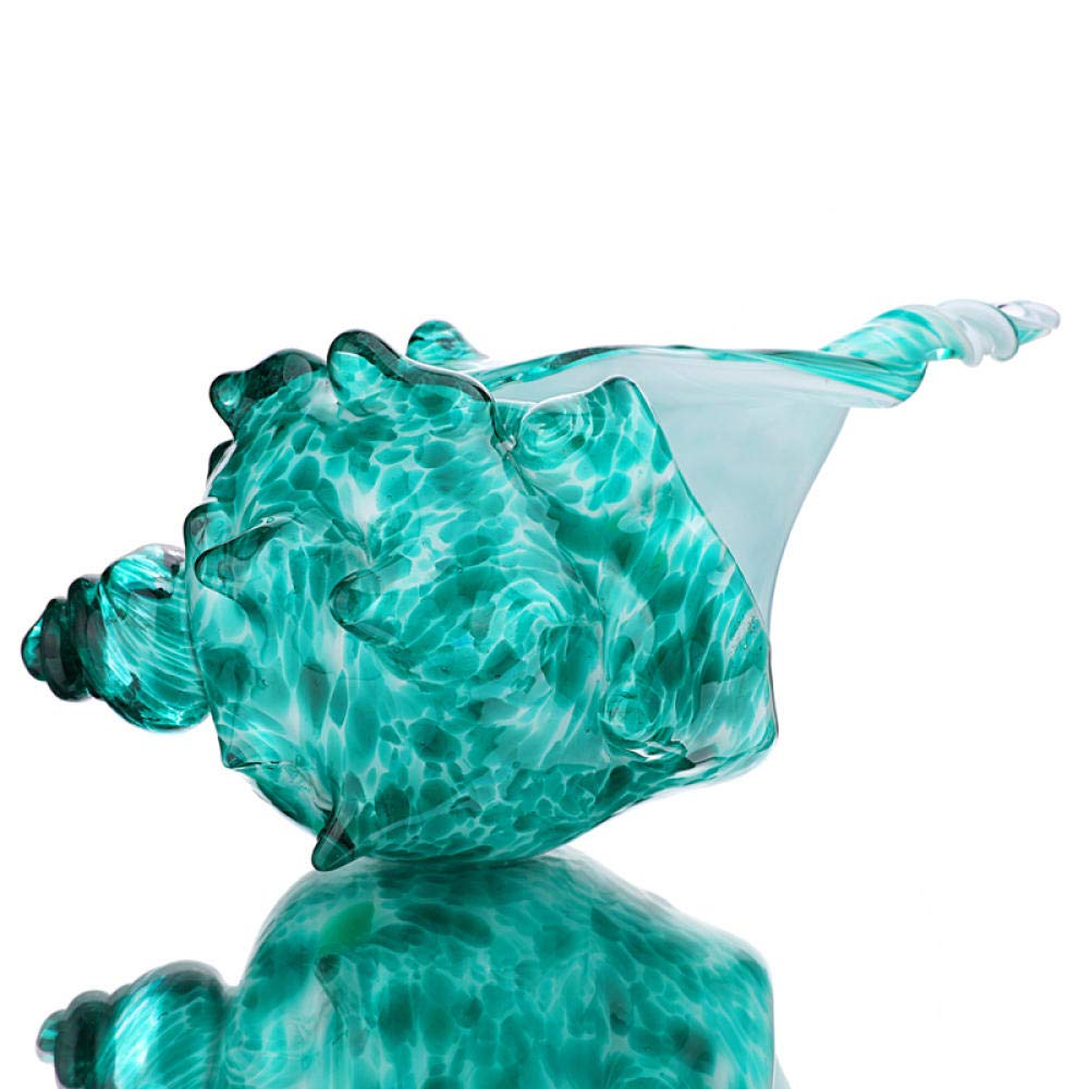 Hand Blown Glass Conch Figurine - Artistic Large Beach Animal Sculpture, Natural Collectible Gift for Home Decor, Office Display & Coastal Themed Parties