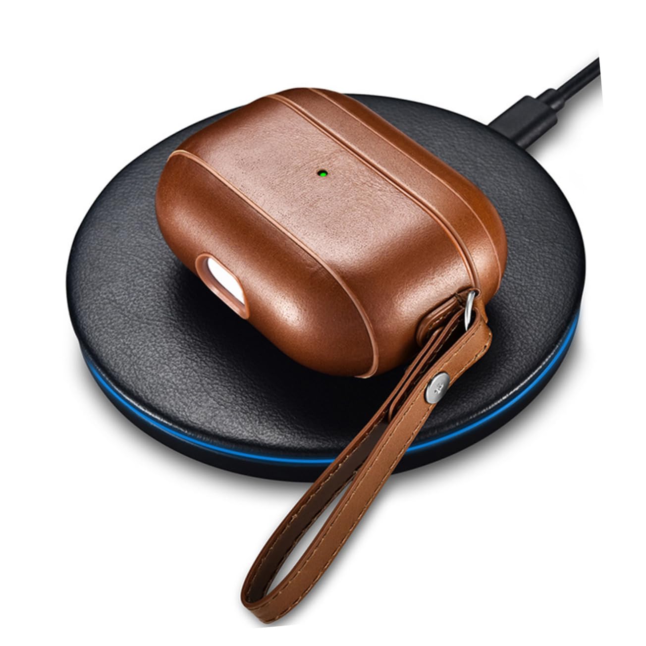 Artibetter Genuine Leather Earphone Case - Protective Pouch for AirPods & Wireless Earbuds - Portable Carrying Case with Premium Brown Leather - Perfect for Travel, Gym & Daily Use