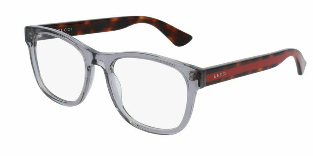 Gucci GG 0004O 004 Cristal Gray Square Unisex Eyeglasses - Stylish Designer Frames for Men & Women - Perfect for Work, Reading & Fashion Accessories