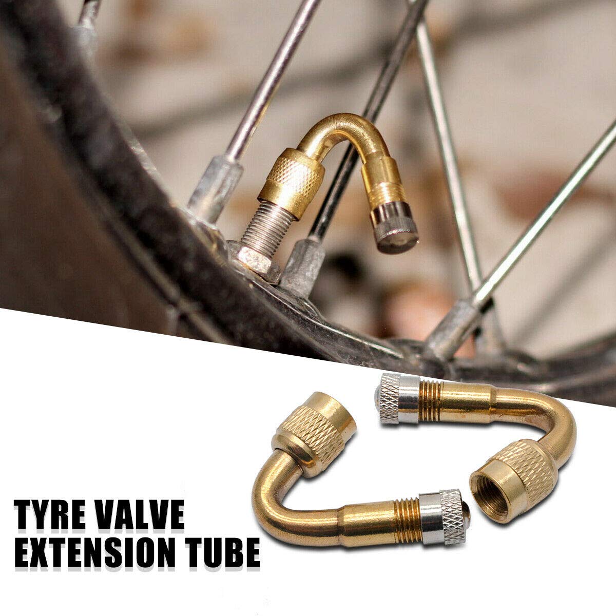 TOTMOX 45 Degree Air Tire Valve Extension - 1 Pair for Motorcycle & Car Tires - Easy Inflation for Hard-to-Reach Valve Stems - Perfect for Off-Road, Racing & Garage Use