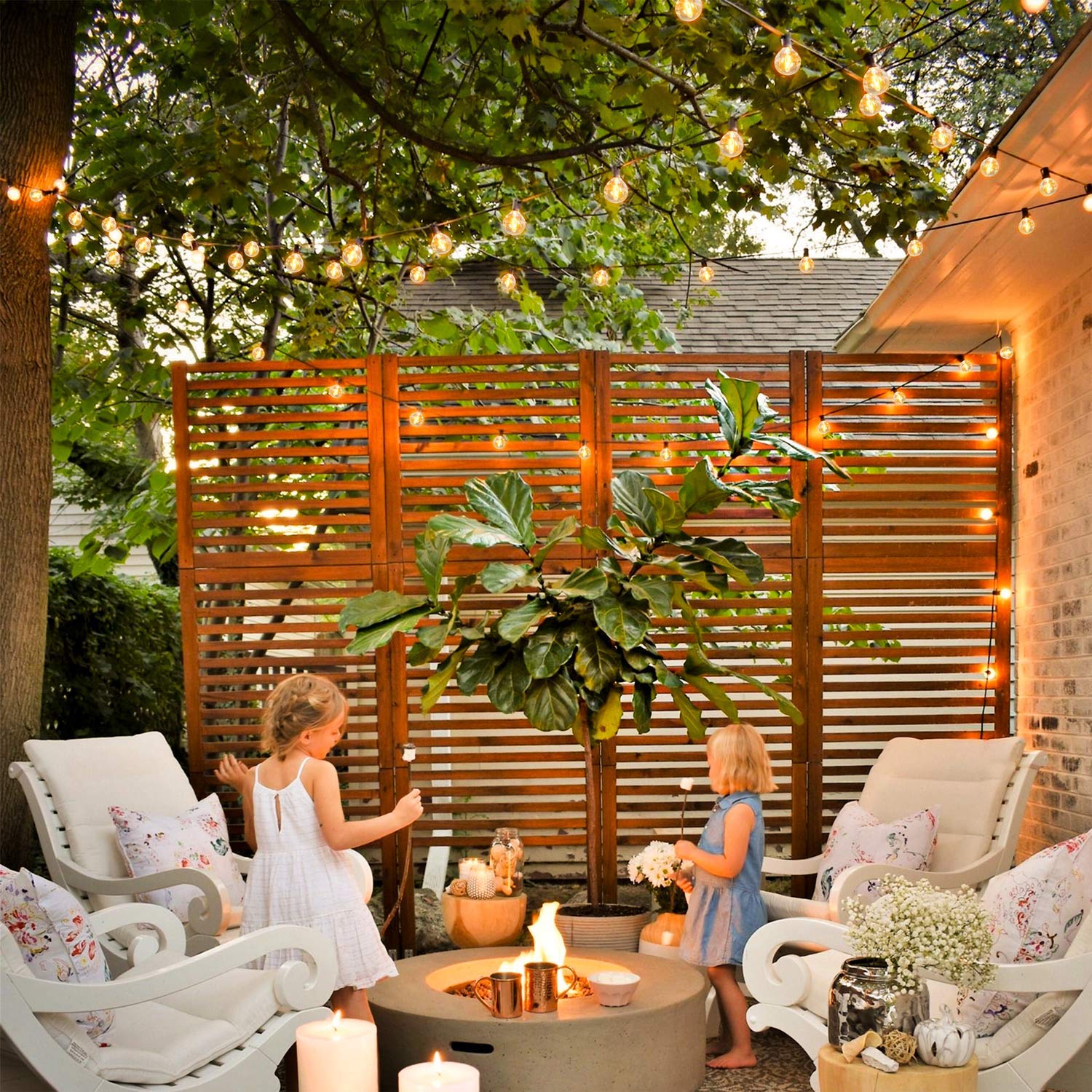 25ft LED Globe String Lights with G40 E12 Clear Bulbs - Outdoor Waterproof Fairy Lights for Backyard, Patio, Wedding & Christmas Decorations - 110V US Plug (Warm White) - Perfect for Garden Parties, Holiday Lighting and Romantic Ambiance