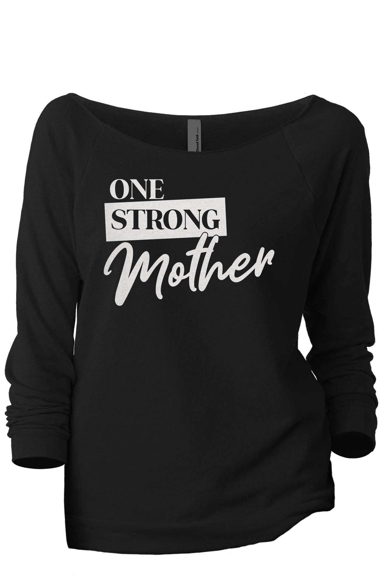 One Strong Mother Women's Fashion Slouchy 3/4 Sleeve Raglan Lightweight Sweatshirt - Casual Pullover Top for Everyday Wear, Lounging & Running Errands