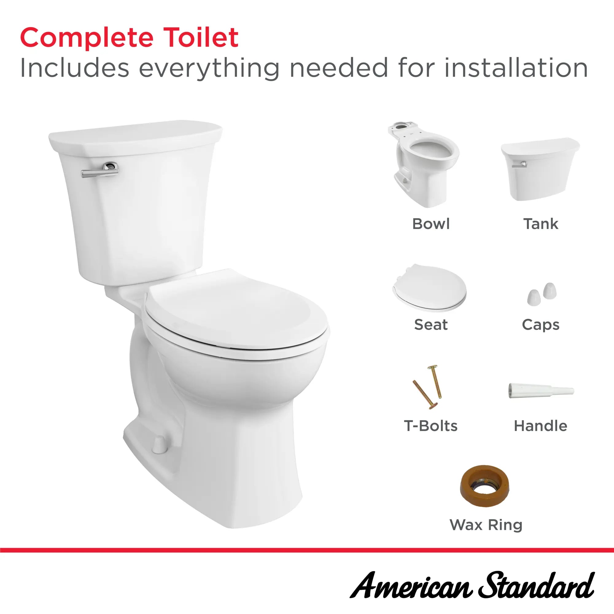 Edgemere Two-Piece 1.28 GPF/4.8 LPF Water-Saving Round Front Toilet with Soft-Close Seat - Perfect for Small Bathrooms & Modern Homes