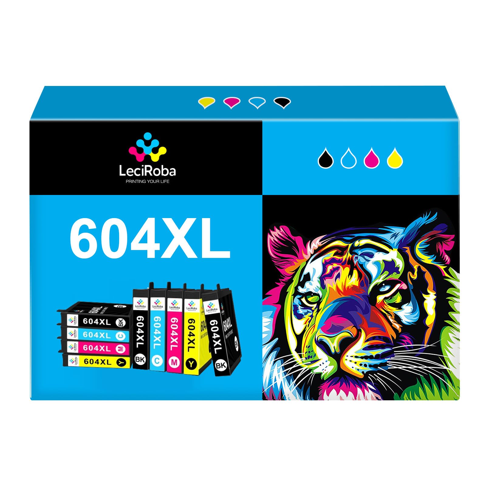 LeciRoba 604XL Ink Cartridges (9-Pack) for Epson Printers - Home & Office Use