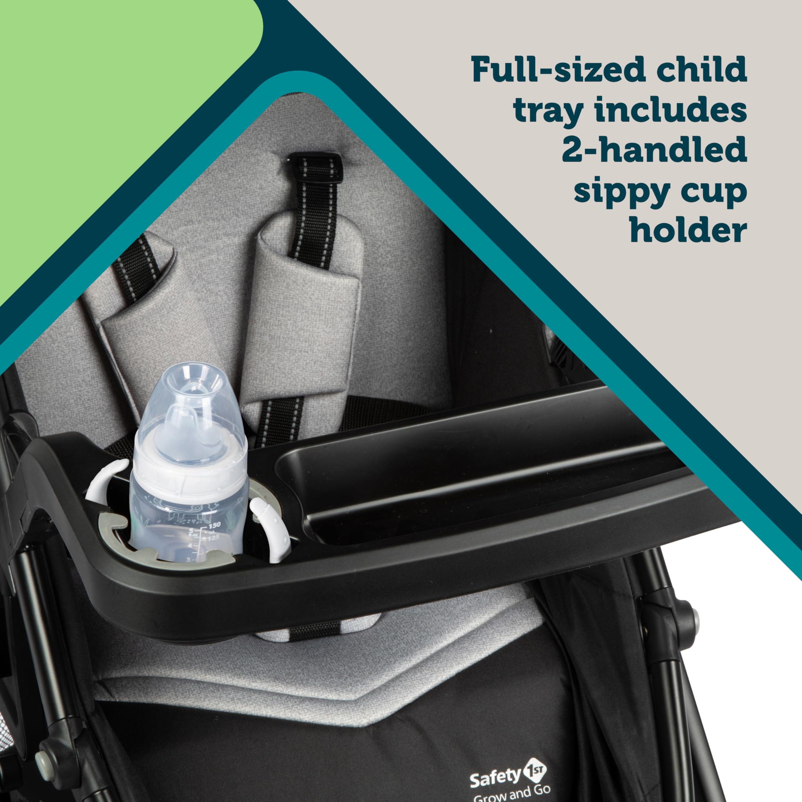 Safety 1st Grow and Go Flex 8-in-1 Convertible Car Seat & Stroller Combo for Infants 4-30 lbs | Lightweight Travel System with Adjustable Canopy & Cup Holder | Perfect for Daily Walks, Shopping & Family Outings - Forest Tide