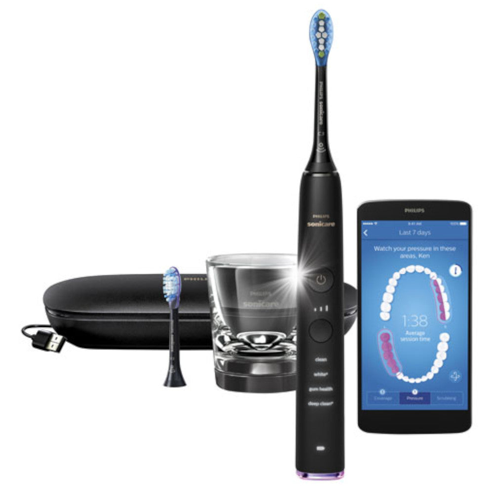 Philips Sonicare DiamondClean Smart HX9902/66 Electric Toothbrush - Rechargeable with Bluetooth & 5 Brushing Modes for Whitening, Gum Care & Deep Cleaning - Perfect for Travel & Home Oral Care