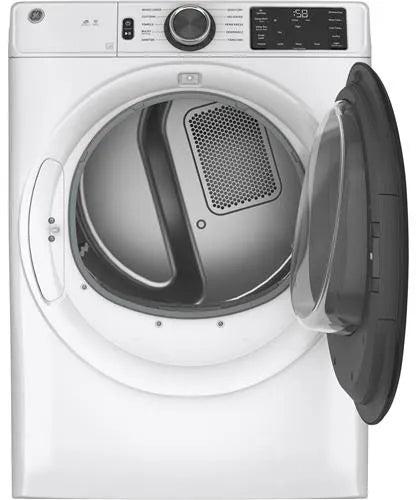 GE GFD55ESSNWW 28 Inch Smart Front Load Electric Dryer in White - Perfect for Laundry Rooms, Apartments, and Energy-Efficient Homes