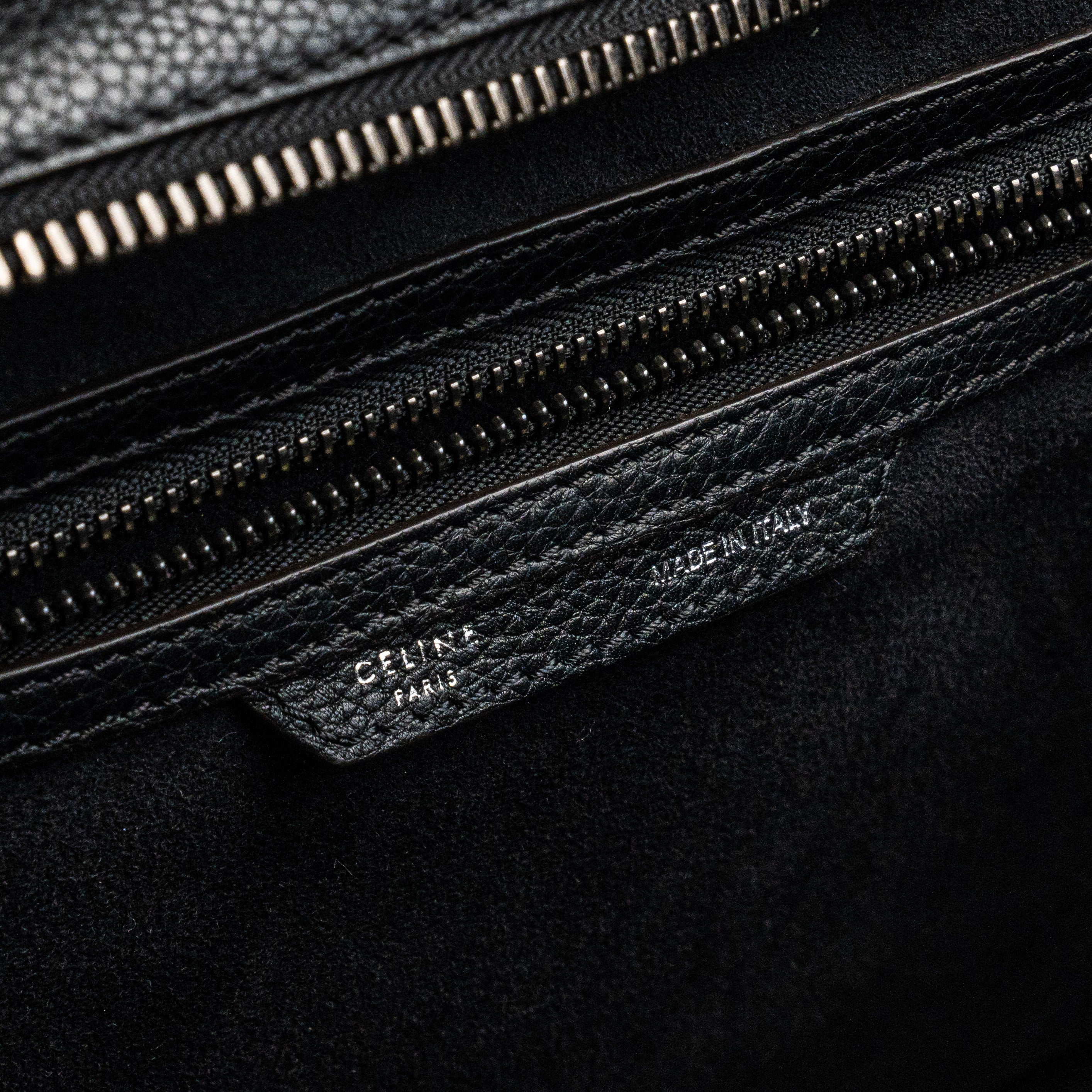 Celine Luggage Mini Black Leather Tote Bag for Women - Stylish Handbag for Work, Travel & Everyday Use