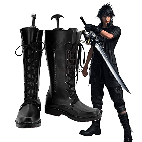 Final Fantasy XV Noctis Lucis Caelum Cosplay Boots - Halloween, Carnival & Anime Convention Costume Shoes - Custom-Made Size 41 for Men - Perfect for Cosplay Events, Halloween Parties & Video Game Themed Gatherings