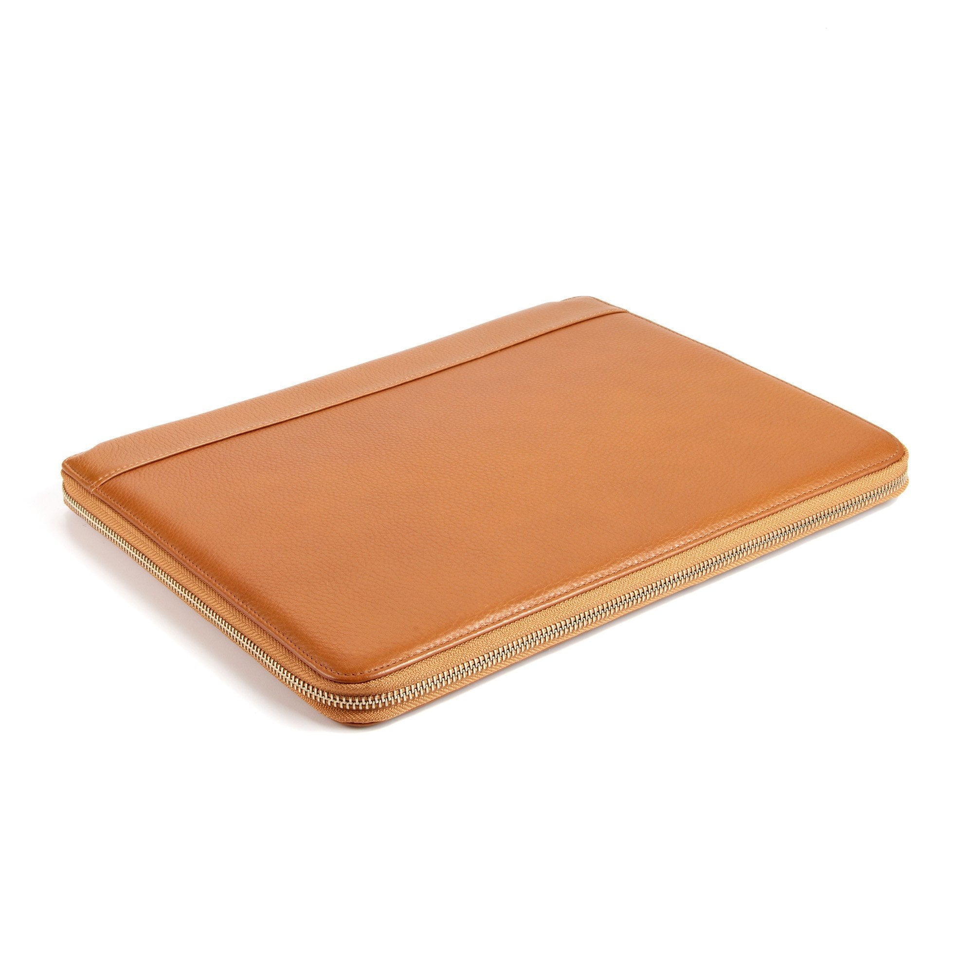 Premium Genuine Leather iPad Portfolio Case in Cognac - Stylish Protection for iPad Pro/Air/Mini - Perfect for Work, Travel & Business Meetings