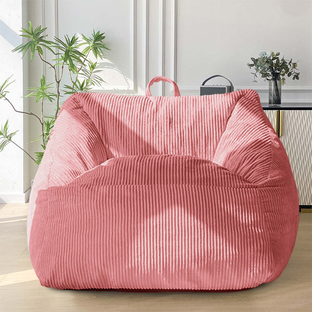 MAXYOYO Bean Bag Chair with Handle - Soft Floor Sofa for Teens, Living Room Accent Chair with Storage Pocket - Perfect for Gaming, Reading & Relaxing (Pink) - Ideal for Dorm Rooms, Bedrooms & Lounge Areas