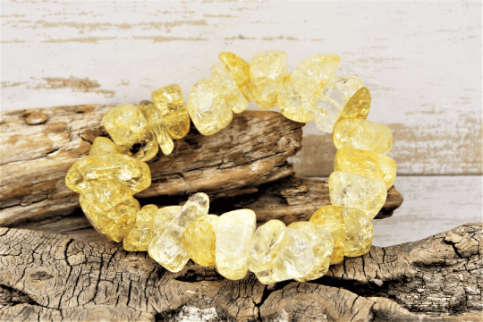 Natural Yellow Crackle Quartz Healing Bracelet for Women - Energy Balancing, Stress Relief & Chakra Alignment - Perfect for Yoga, Meditation & Spiritual Wellness