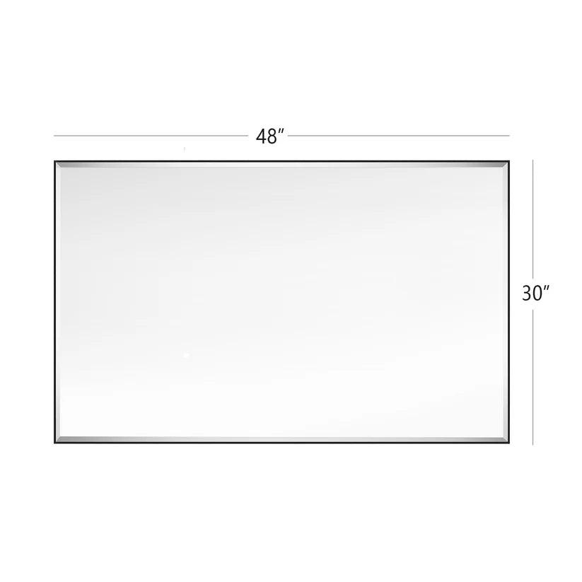 Modern Black Aluminum Framed Beveled Wall Mirror - Sleek Home Decor for Living Room, Bedroom & Entryway - Shatter-Resistant Glass with Stylish Reflections