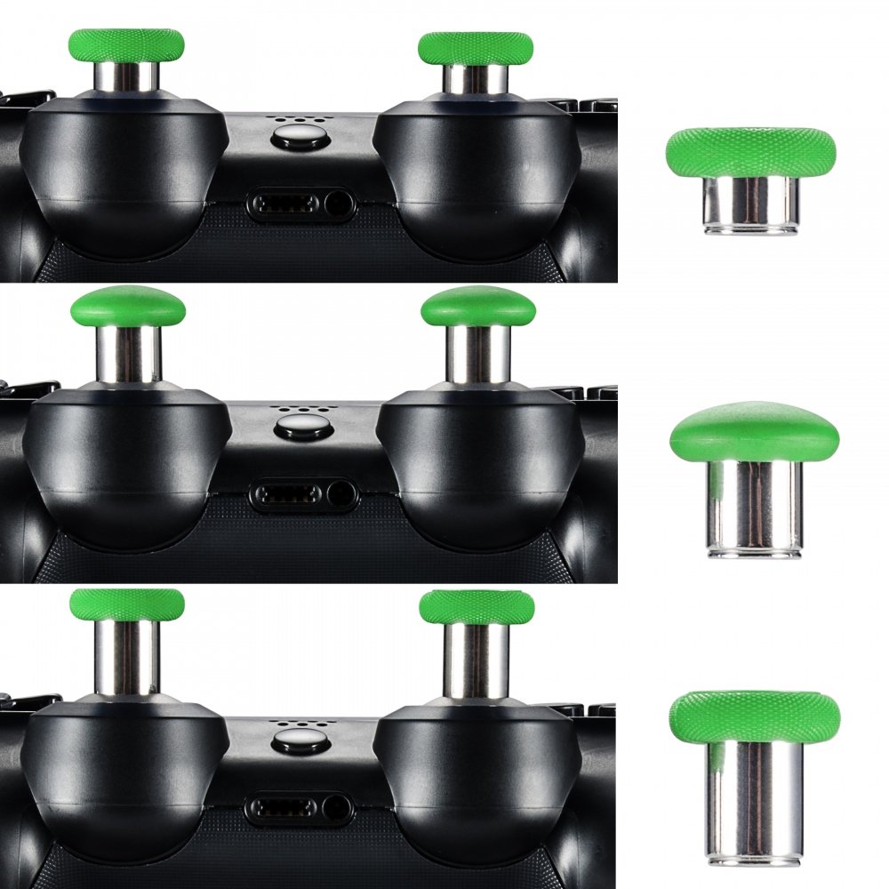 eXtremeRate 8-in-1 Metal Magnetic Thumbsticks & Analog Joysticks Kit with T8 Cross Screwdriver and Storage Case - Compatible with Xbox One S/X/Elite & PS4 Slim/Pro Controllers (Green) - Perfect for Gaming Enthusiasts and Controller Customization
