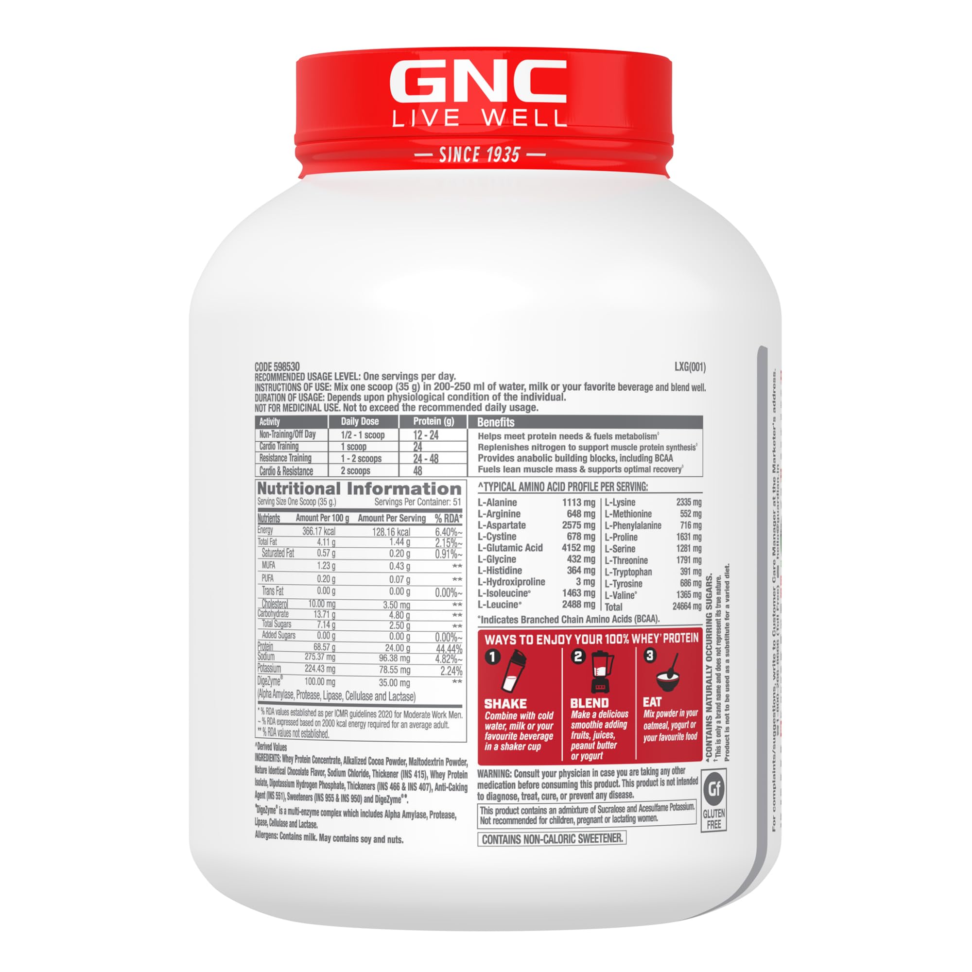 GNC Pro Performance 100% Whey Protein Powder - Cookies & Cream Flavor | 5LBS (64 Servings) | Muscle Recovery & Metabolism Support | Post-Workout, Breakfast & Meal Replacement for Athletes & Fitness Enthusiasts