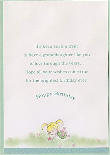 Designer Greetings Three Fairies Playing with Butterflies Tri-Fold Die-Cut Birthday Card - Perfect for Granddaughter's Special Day | Birthday Greeting Card for Kids, Grandchildren & Fairy Tale Lovers