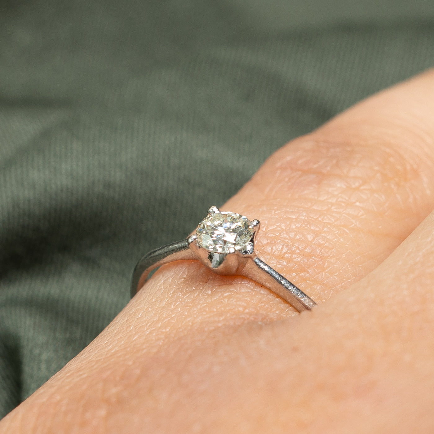 0.28ct Platinum Solitaire Diamond Engagement Ring for Women - Size 5.75 | Classic Wedding Band, Anniversary Gift & Proposal Jewelry