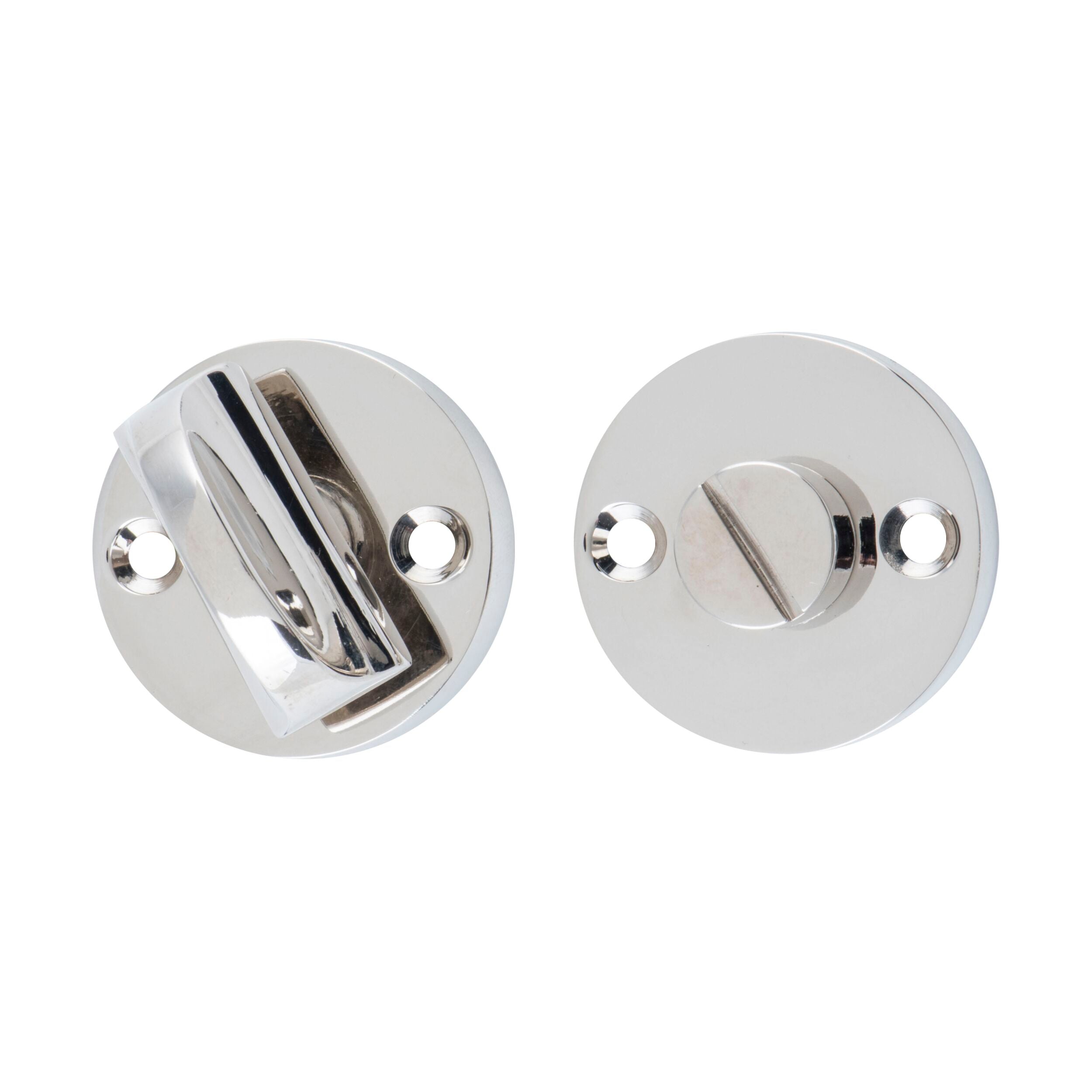 6471 Privacy Turn Round Polished Nickel Door Knob D35mm - Secure and Stylish Hardware for Bedroom, Bathroom, and Office Doors