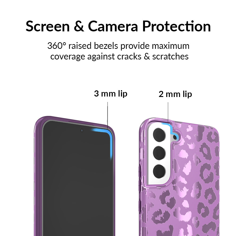 Stylish Amethyst Leopard Print Samsung Phone Case - Trendy Protective Cover for Galaxy S Series | Perfect for Everyday Use & Fashion Accessories