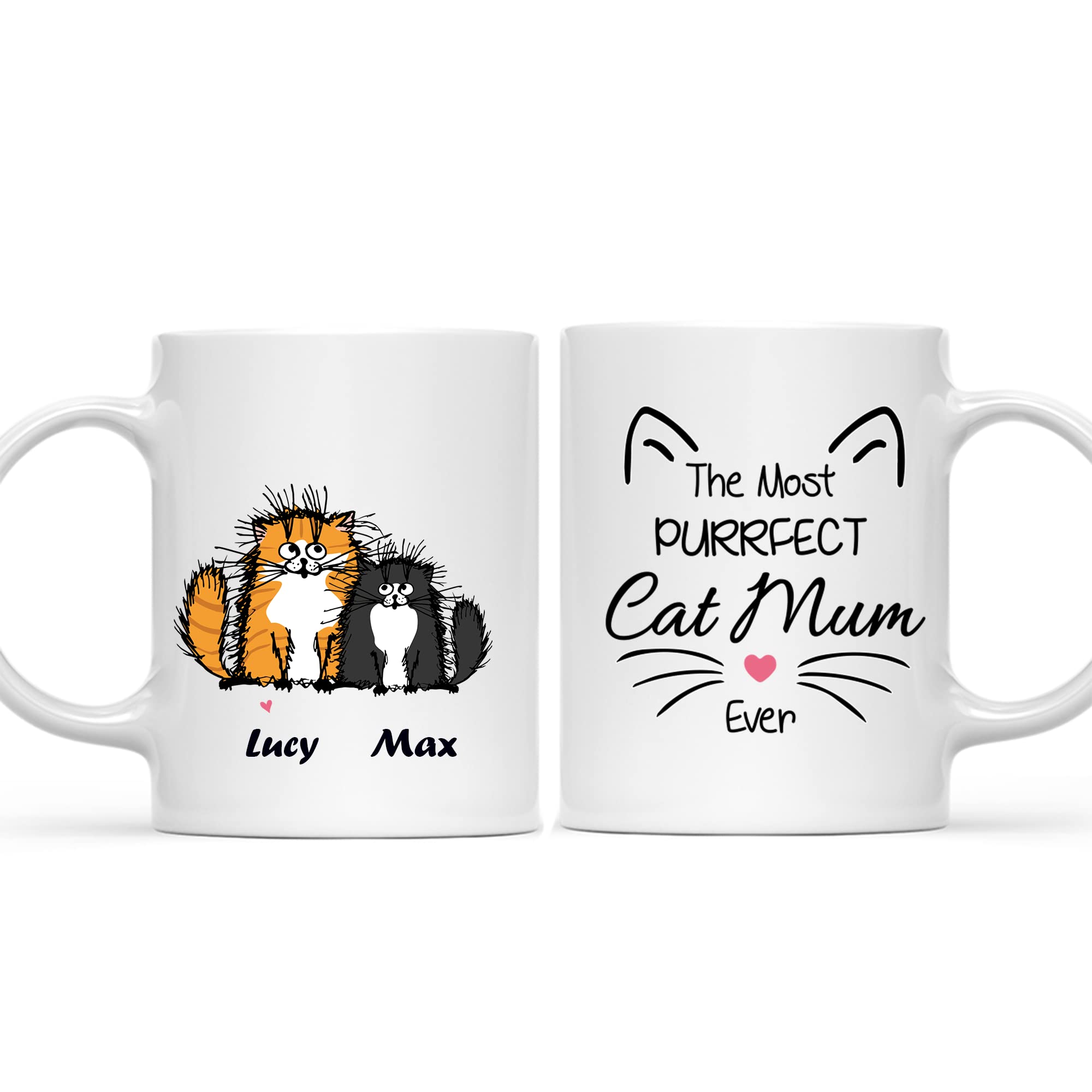 Personalized Cat Mom Coffee Mug - Custom Name & Quotes for Cat Lovers - Purrfect Gift for Christmas, Birthday & Anniversary - Ideal for Home, Office & Cat-Themed Parties